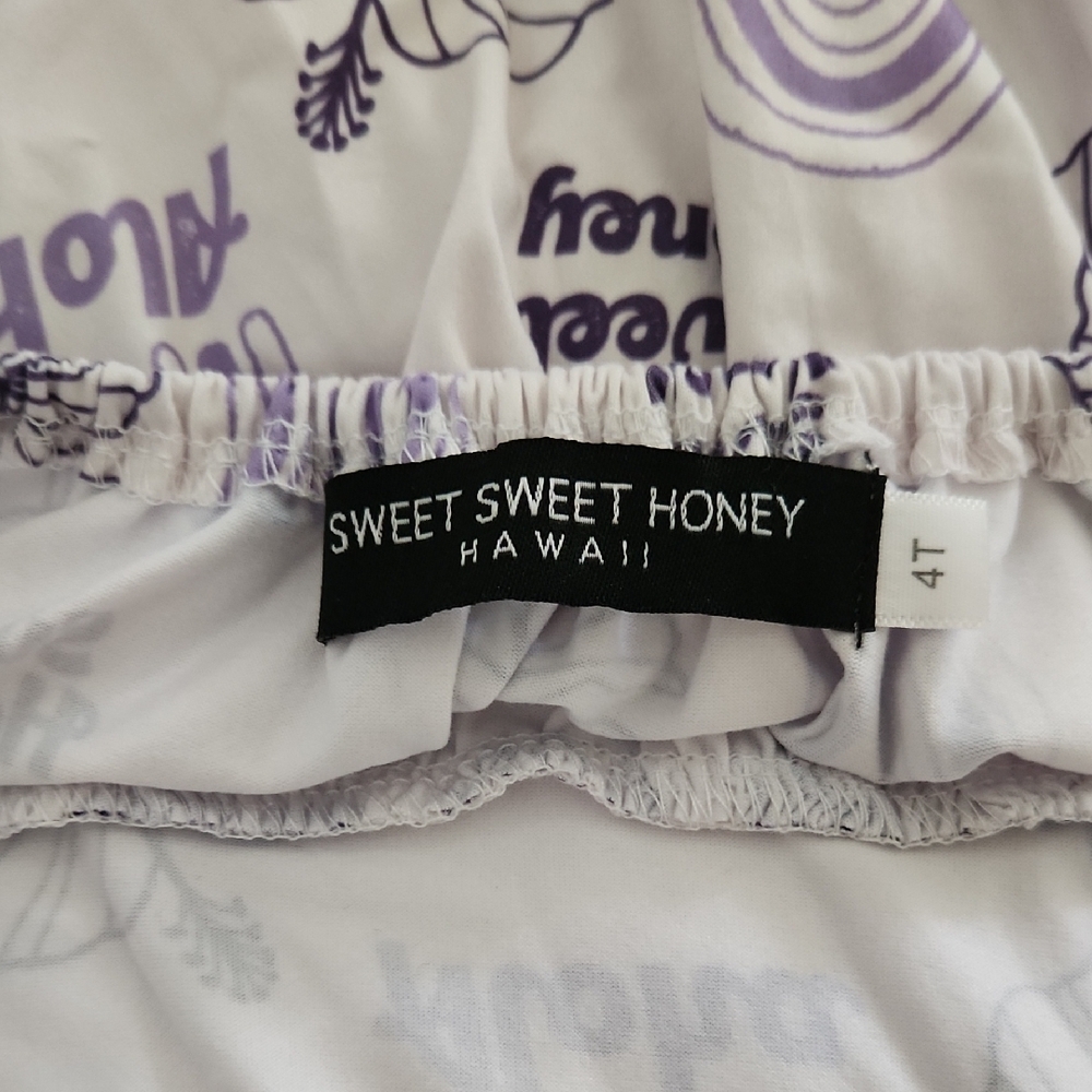 SweetHoney Aloha Kids Dress - Purple and White - Picture 4 of 4